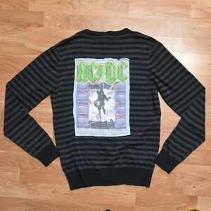 AC/DC Upcycled Cardigan Sweater